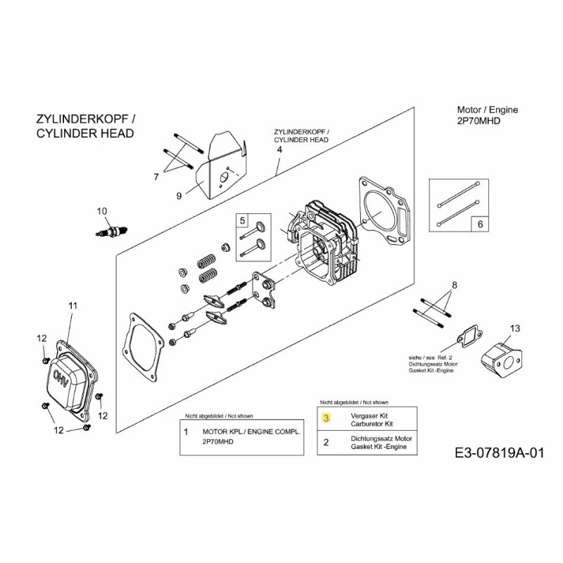 KIT DE CARBURATEUR, MAJOR 751-12425A ORIGINAL MTD