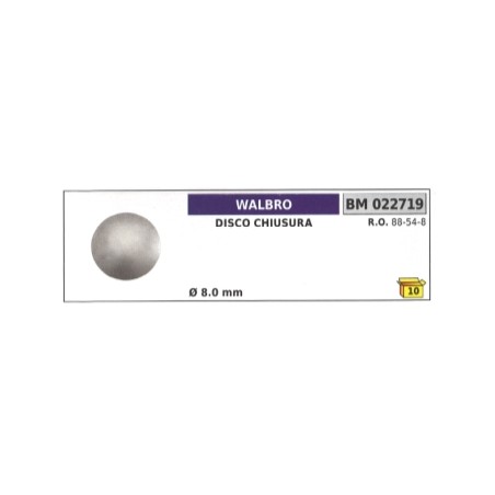 Disco chiusura WALBRO Ø 8,0 mm 88-54-8 | Newgardenstore.eu