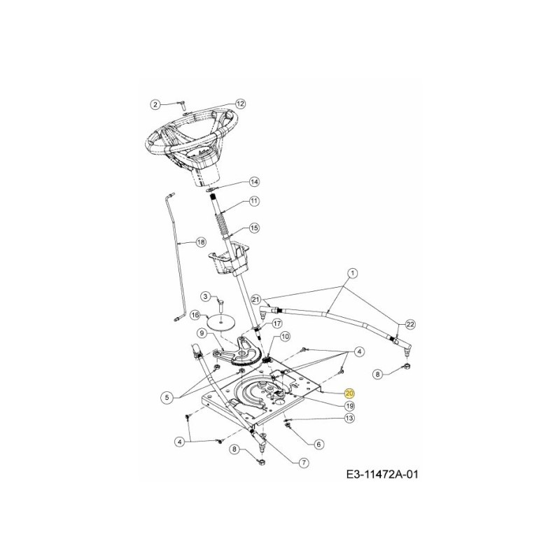 PIASTRA DI MONTAGGIO DELLO STERZO 783-08386D-S ORIGINALE MTD