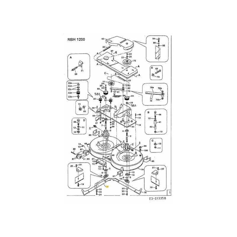 Lame côté droit (RBH 120) 742-0819 ORIGINAL MTD