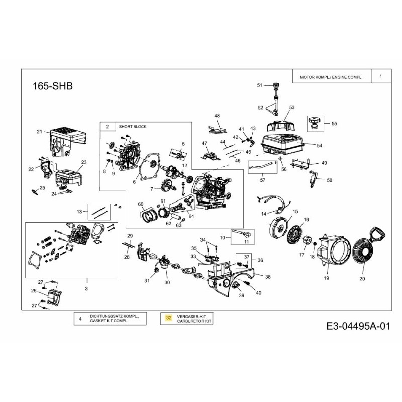 Vergaser-Reparatursatz, Major 751-11020 Original MTD