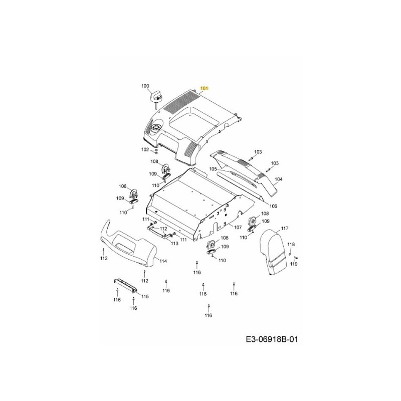 Abdeckung Chassis 731-08864 Original MTD