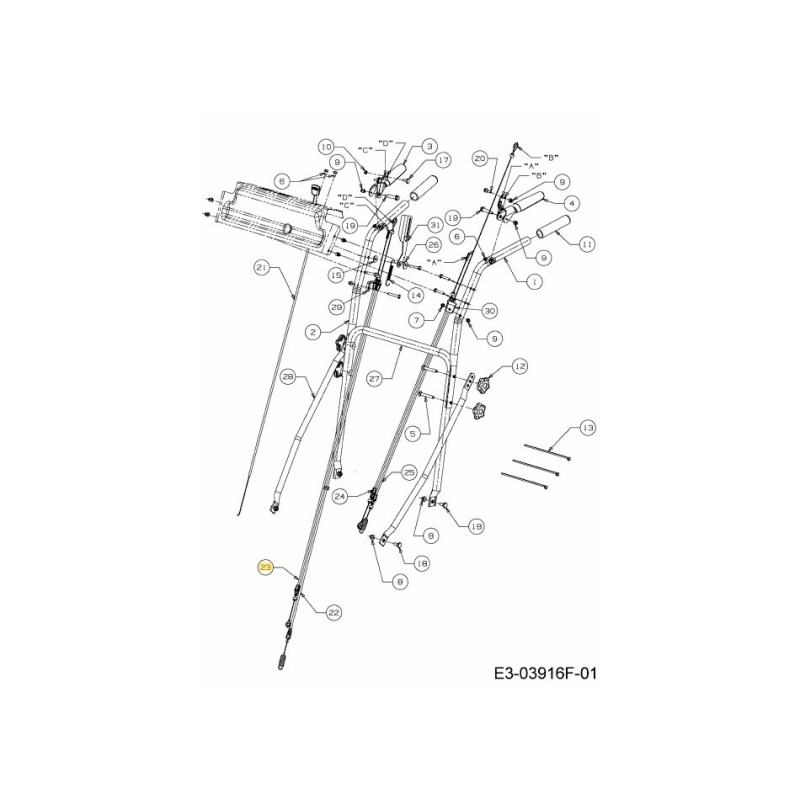 CÂBLE DE FREIN DROIT 746-05076A ORIGINAL MTD
