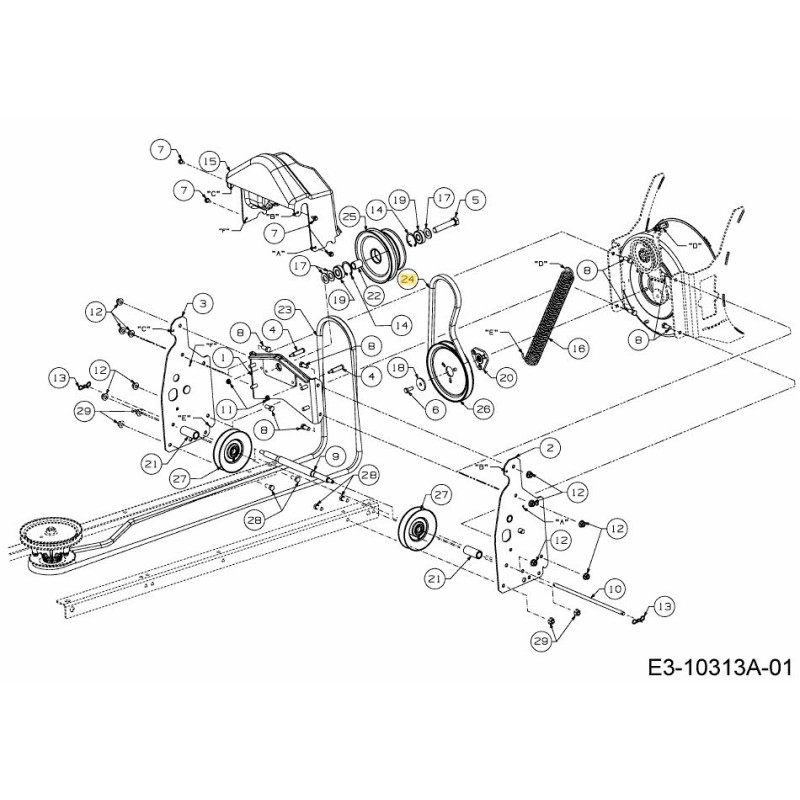 Courroie trapézoïdale 39,98" 754-05063 d'origine MTD