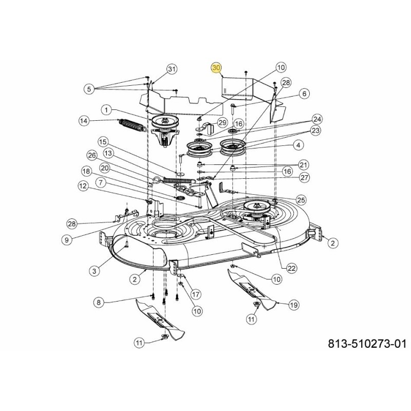 SOPORTE: CUBIERTA: INFERIOR: IZQUIERDO: 42" 783-09712637 ORIGINAL MTD
