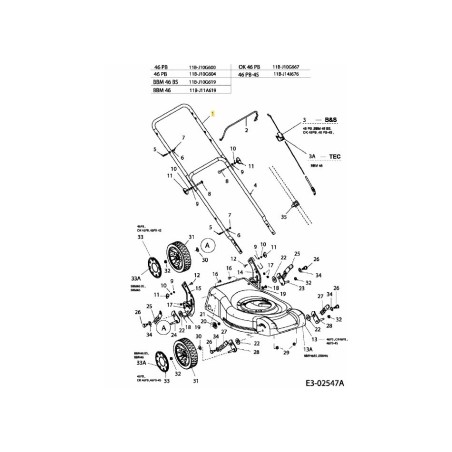 Upper handle 749-04181 ORIGINAL MTD | Newgardenstore.eu