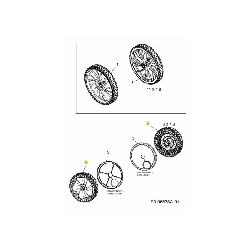 ROUE 8x1,8 734-04581 ORIGINALE MTD