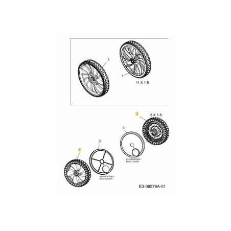 WHEEL 8x1.8 734-04581 ORIGINAL MTD | Newgardenstore.eu