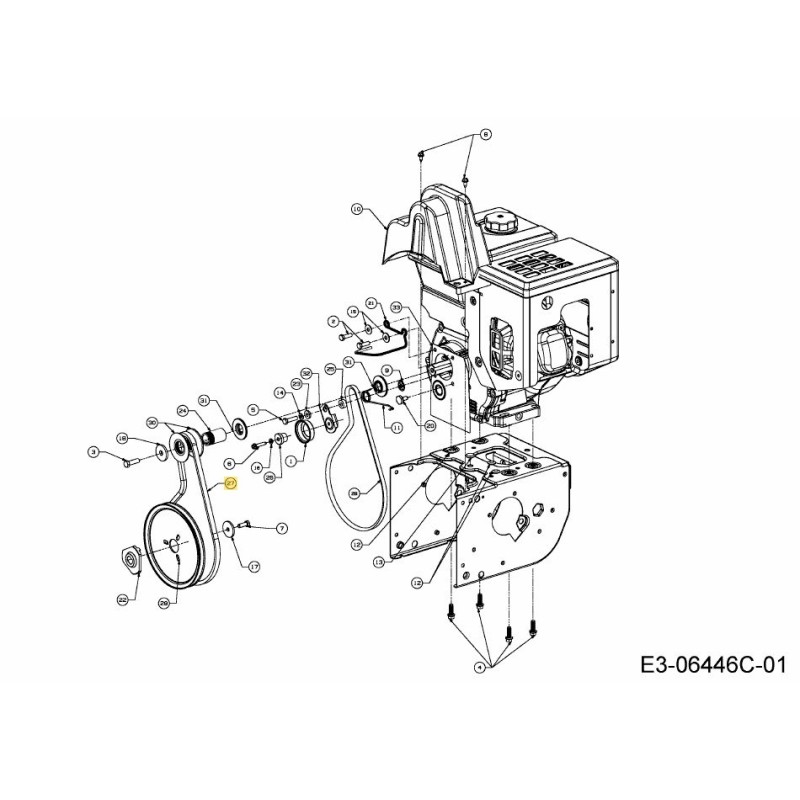 COURROIE : 500 x 37,00 LG 754-04195A ORIGINALE MTD