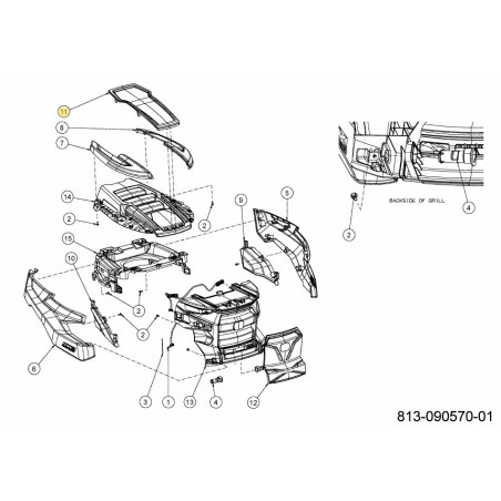 PANEL HOOD TOP 731-25812 ORIGINAL MTD | Newgardenstore.eu