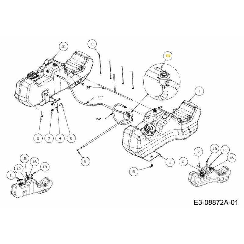 INTERRUTTORE CARBURANTE A 3 VIE 751-12484 ORIGINALE MTD