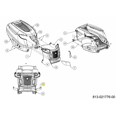 SOPORTE: PIVOTE: CAPÓ: REMACHE: NX15 783-09764637 ORIGINAL MTD | Newgardenstore.eu