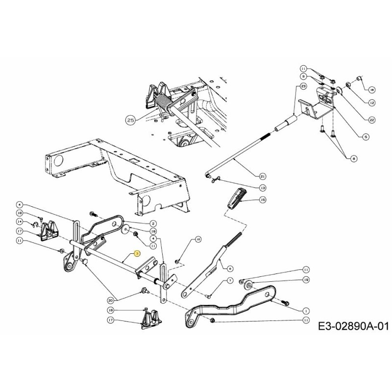 ARBRE DE LEVAGE DE PLATEAU 603-05138 ORIGINAL MTD