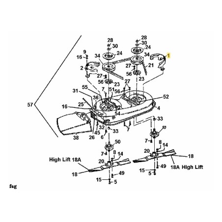 COPERCHIO ASSY CINGHIA LH 32" 683-0113637 ORIGINALE MTD | Newgardenstore.eu