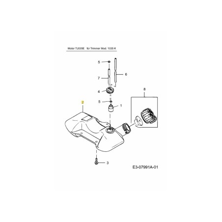 SERBATOIO-COMP-CARBURANTE KM-021554 ORIGINALE MTD | Newgardenstore.eu