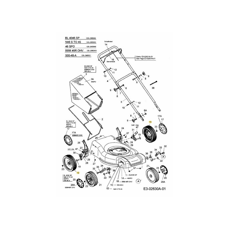 WHL ASM 200mm RWD ELP SLV 634-04250 ORIGINALE MTD