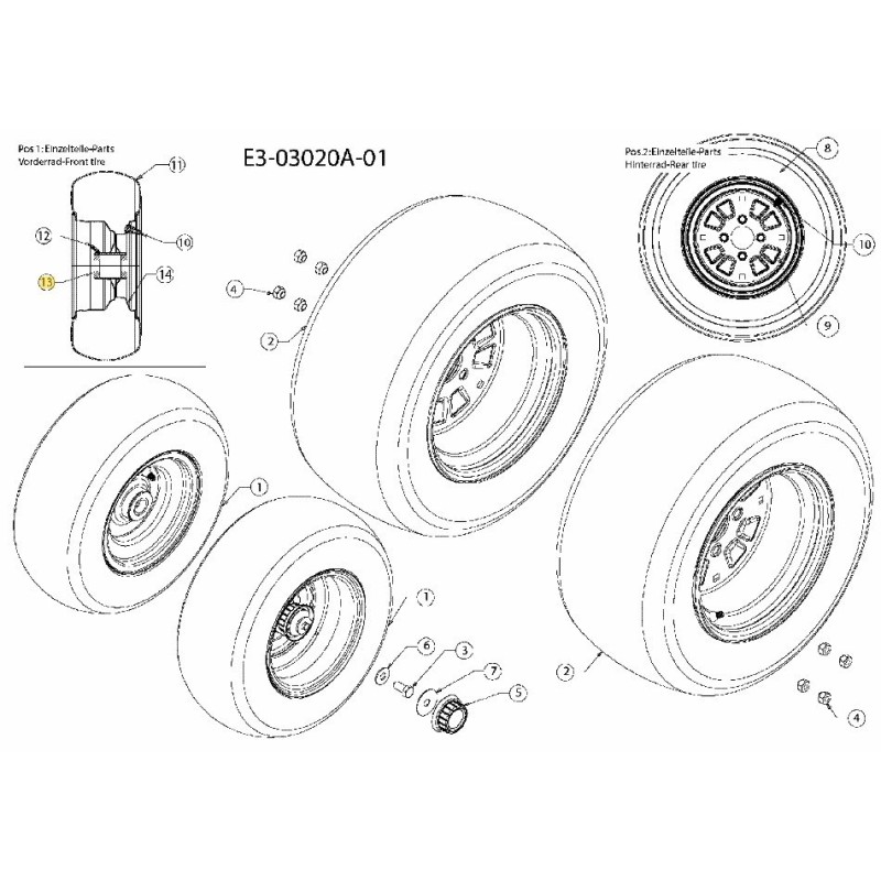 CUSCINETTO A SFERE 741-3002 ORIGINALE MTD
