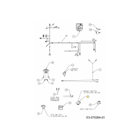 3-poliger Schalter NC-NO-NO 725-04232 Original MTD | Newgardenstore.eu