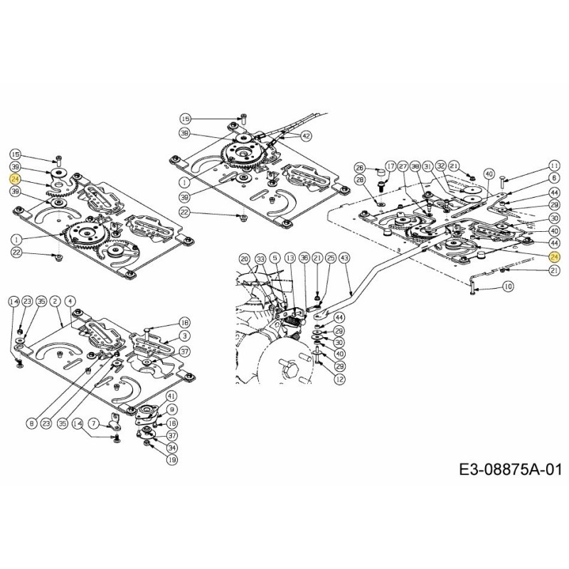 Horquilla de dirección de engranajes 717-04825 ORIGINAL MTD
