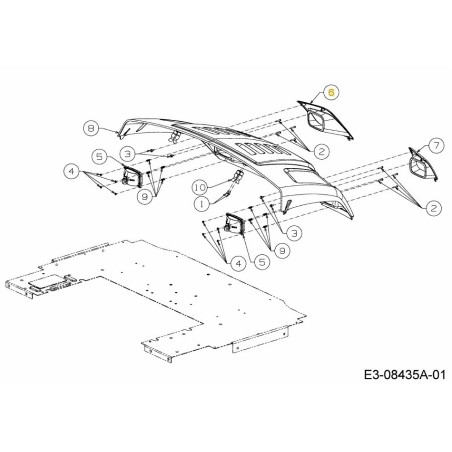 BEZEL HEADLIGHT LH 731-05284A ORIGINAL MTD | Newgardenstore.eu