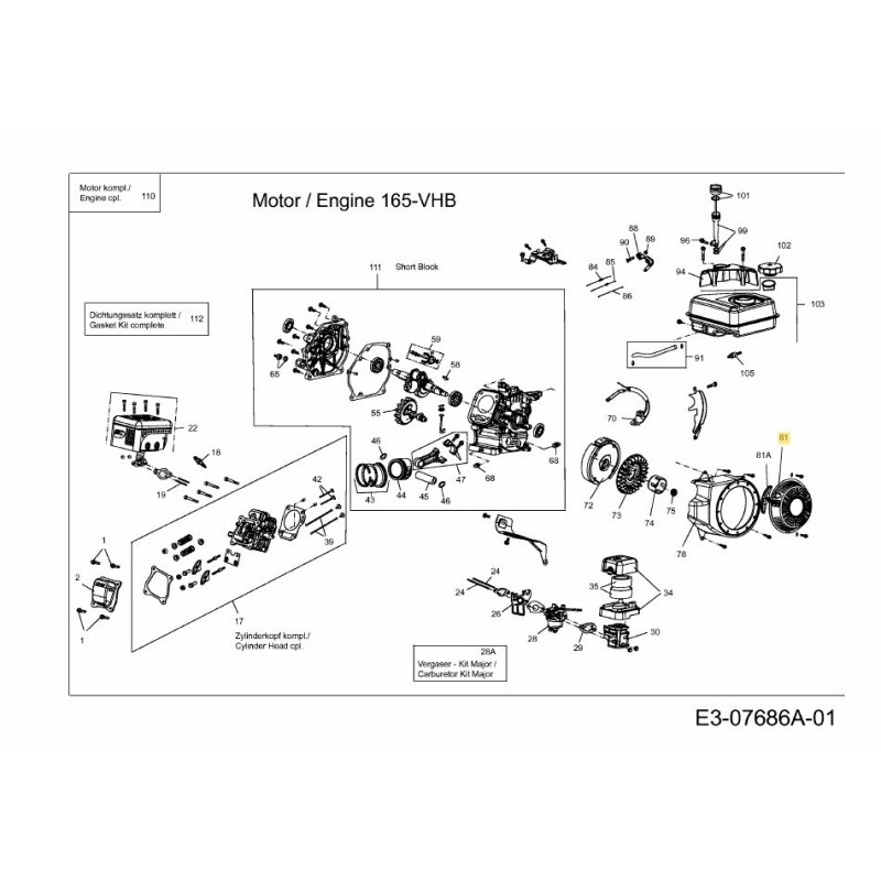 GRUPPO AVVIAMENTO 751-12418 ORIGINALE MTD GRUPPO AVVIAMENTO 751-12418 ORIGINALE MTD