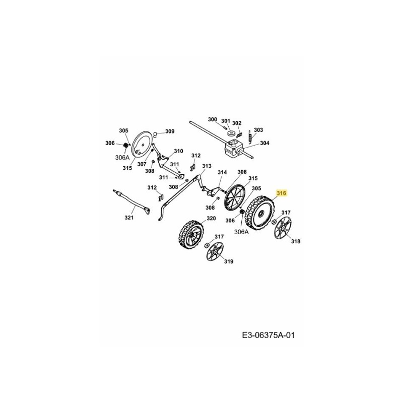 roue 280 4238051 ORIGINALE MTD