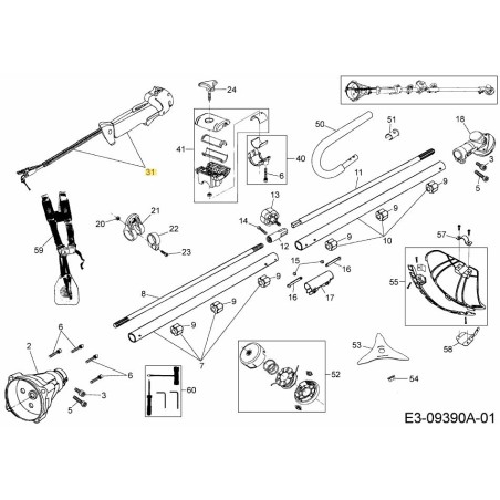 THROTTLE GRIP CPL. 092.63.720 ORIGINAL MTD | Newgardenstore.eu
