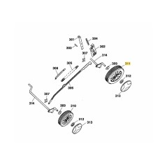 WHEEL, 200MM DIA. 4960059 ORIGINAL MTD | Newgardenstore.eu