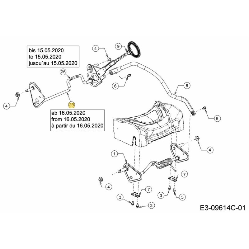 AXLE ASM HT. ADJ. DUAL RR 7X7 611-05036B ORIGINAL MTD