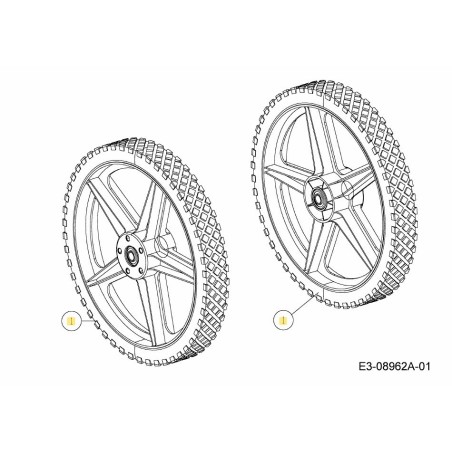 WHEEL ASM 14X1.8 734-04030 ORIGINAL MTD | Newgardenstore.eu