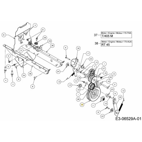 TRASMISSIONE A PULEGGIA 756-04355 ORIGINALE MTD | Newgardenstore.eu