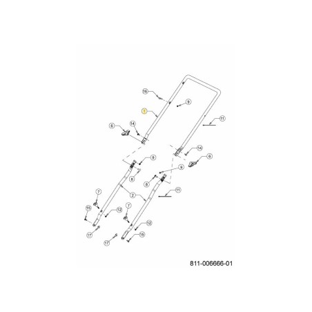 UPPER HANDLE 749-05831A-S ORIGINAL MTD | Newgardenstore.eu