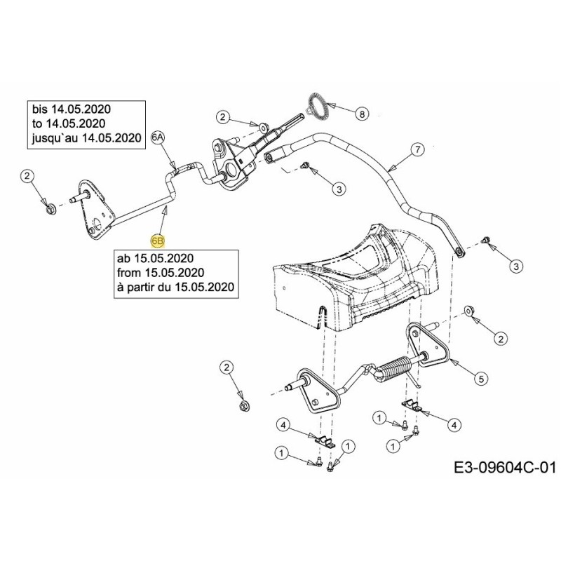 Hinterachsbaugruppe VST Mitte 8x 611-05037A Original MTD