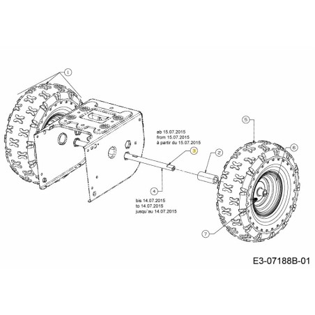 Achse-Rad 738-04493 ORIGINAL MTD | Newgardenstore.eu