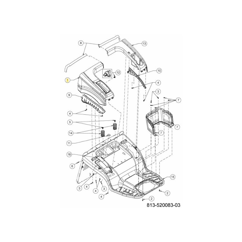 COPERTINA ASM RH RD BLK 631-05644B ORIGINALE MTD COPERTINA ASM RH RD BLK 631-05644B ORIGINALE MTD