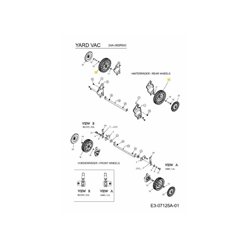 WHEEL CPL. 734-04007A ORIGINAL MTD