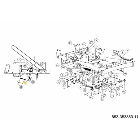 STABILISATEUR DE PONT TUBE 749-07974 ORIGINAL MTD | Newgardenstore.eu