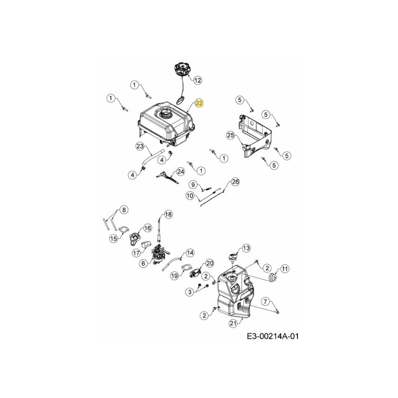 SERBATOIO DEL CARBURANTE 751-16947 ORIGINALE MTD