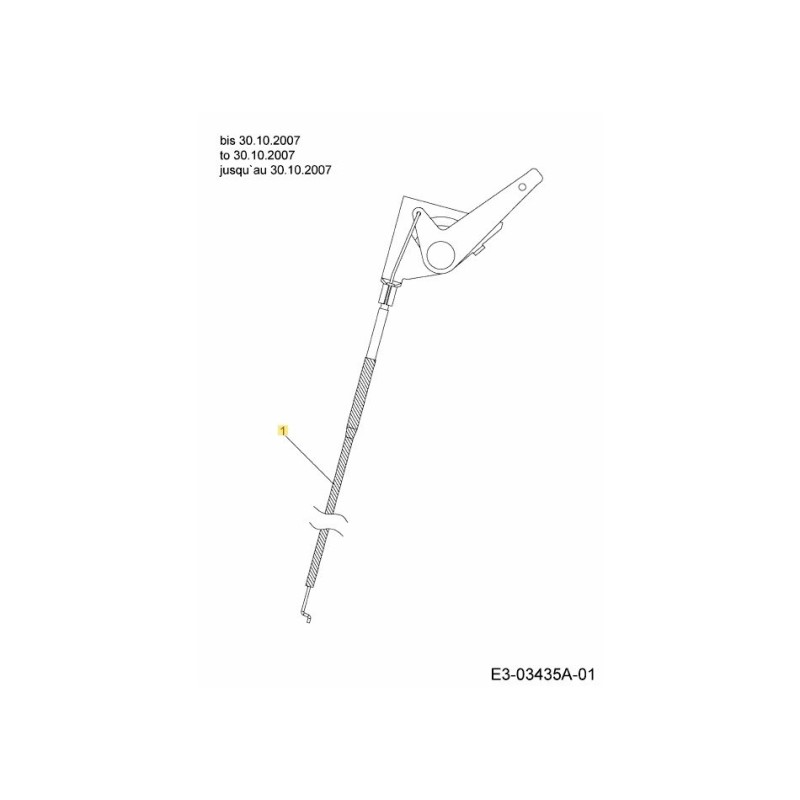 Gaszug mit Halterung 746-1087 Original MTD
