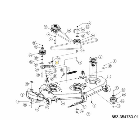 PIVOTE DE LA POLEA TENSORA DE SOPORTE 703-26144637 ORIGINAL MTD | Newgardenstore.eu