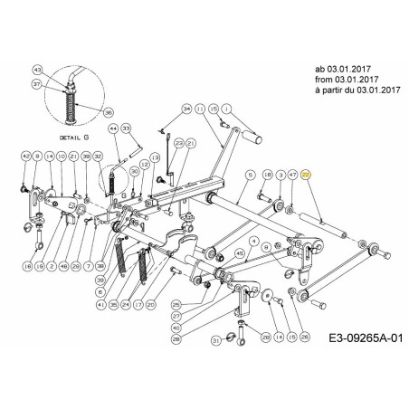 WELLE DECK LIFT VORNE 711-05072 ORIGINAL MTD | Newgardenstore.eu