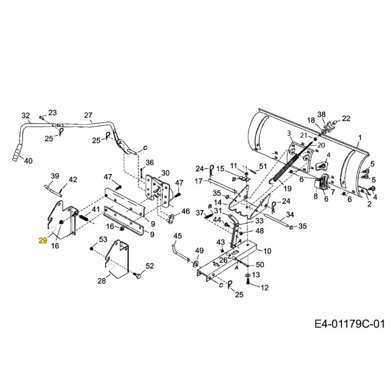 BRKT:MT:LH LAME À NEIGE 783-07367637 ORIGINAL MTD