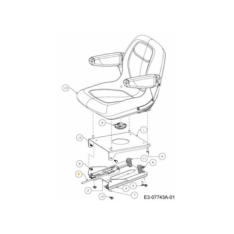 Rennsitz mit Verriegelung 703-08179A Original MTD