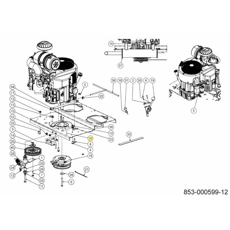 TRASMISSIONE PULEGGIA-PONTE 756-04480B ORIGINALE MTD