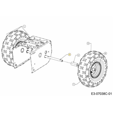 Achsenbaugruppe vorne rechts 738-05045 Original MTD | Newgardenstore.eu