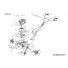 WORM SHAFT WITH FLANGE BEARING 092.65.040 ORIGINAL MTD | Newgardenstore.eu