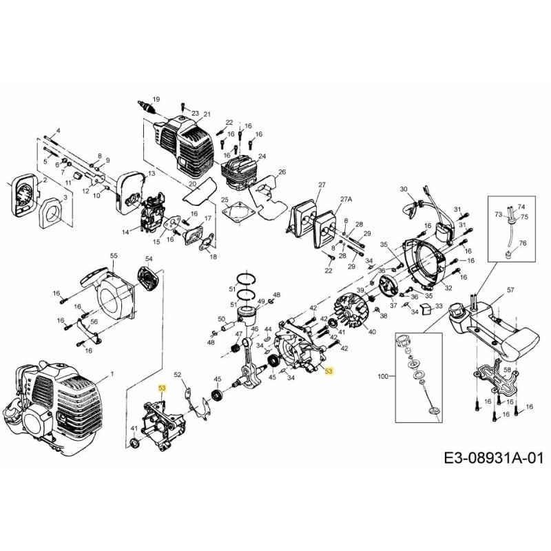 SET CRANKCASE RH/LH 092.63.577 ORIGINAL MTD