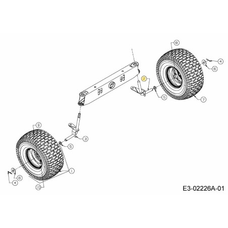Achse:V:LH 3,64 x 6,06 683-04015 Original MTD | Newgardenstore.eu