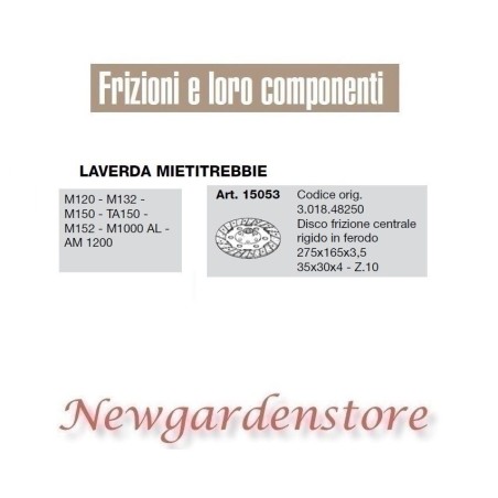 Kupplungsscheibe 15053 LAVERDA MIETITREBBIE M120 132 150 1000 1200 35x30x4 Z10 | Newgardenstore.eu