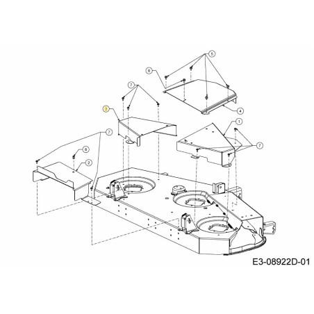Abdeckung links 50"/54" Mähdeck 703-24564637 Original montiert | Newgardenstore.eu